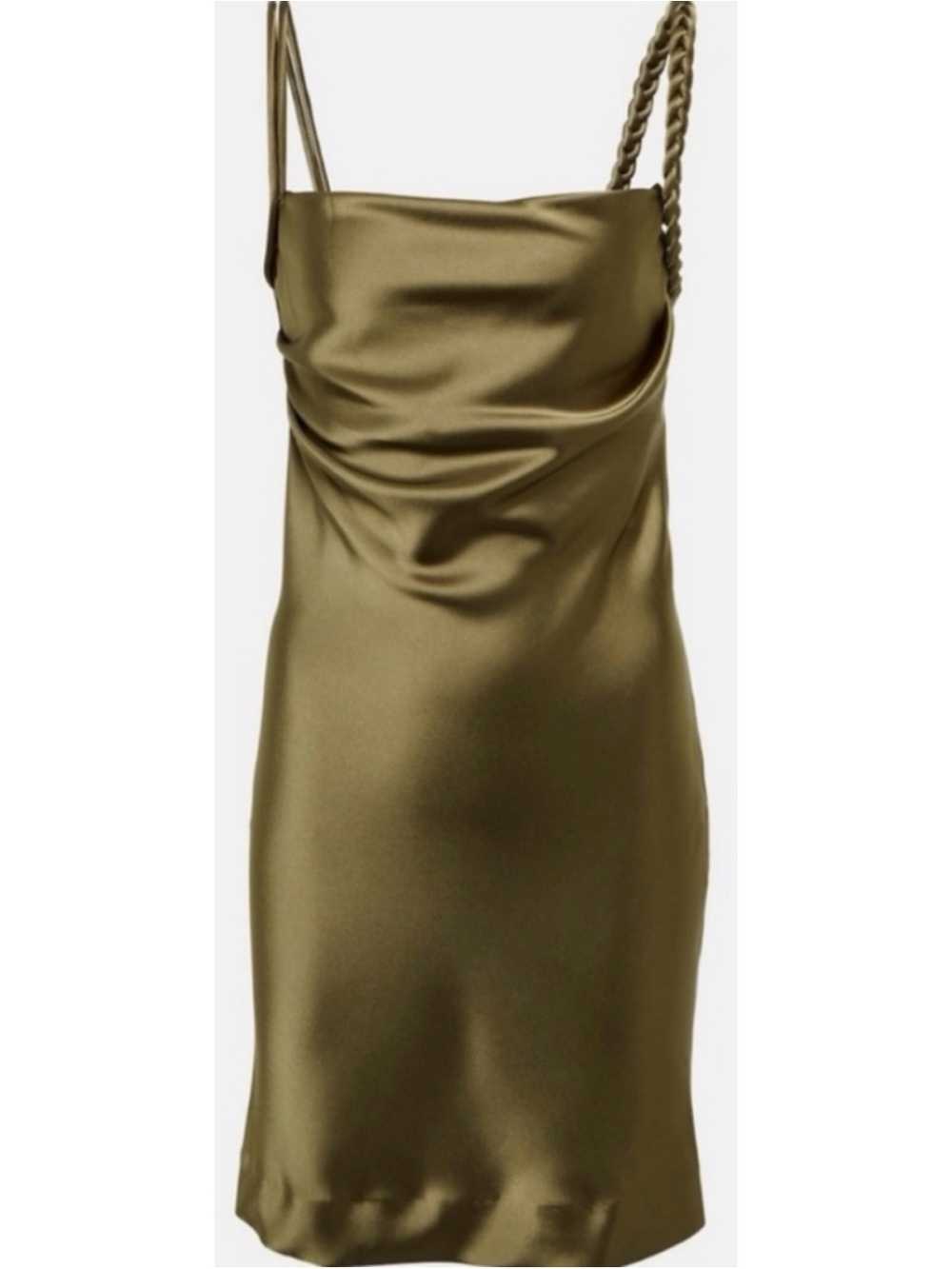 NWT House of Harlow 1960 Olive Green Slip Dress with Braided Detail, Size XL - Picture 6 of 14